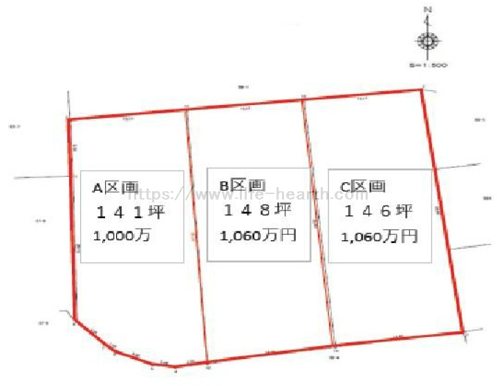 児玉小学校区 売土地 <br />本庄市児玉町吉田林58番1の一部【全3区画】 児玉小学校区 売土地 <br />本庄市児玉町吉田林58番1の一部【全3区画】